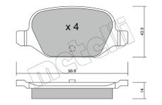 Sada brzdových destiček, kotoučová brzda METELLI 22-0324-0