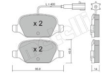 Sada brzdových destiček, kotoučová brzda METELLI 22-0324-3
