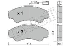 Sada brzdových destiček, kotoučová brzda METELLI 22-0326-0