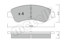 Sada brzdových destiček, kotoučová brzda METELLI 22-0327-0