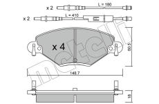 Sada brzdových destiček, kotoučová brzda METELLI 22-0331-0