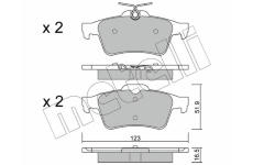 Sada brzdových destiček, kotoučová brzda METELLI 22-0337-1