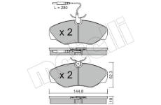 Sada brzdových destiček, kotoučová brzda METELLI 22-0338-1