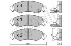 Sada brzdových destiček, kotoučová brzda METELLI 22-0339-0