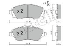 Sada brzdových platničiek kotúčovej brzdy METELLI 22-0340-0