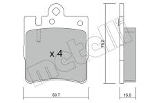 Sada brzdových destiček, kotoučová brzda METELLI 22-0344-0