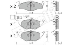 Sada brzdových destiček, kotoučová brzda METELLI 22-0345-1