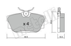 Sada brzdových destiček, kotoučová brzda METELLI 22-0346-0