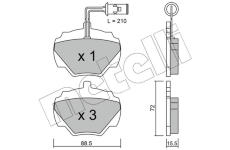 Sada brzdových destiček, kotoučová brzda METELLI 22-0353-1