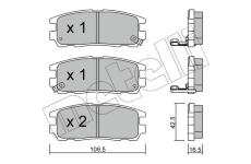 Sada brzdových destiček, kotoučová brzda METELLI 22-0358-0