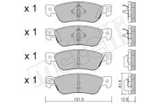 Sada brzdových destiček, kotoučová brzda METELLI 22-0359-0