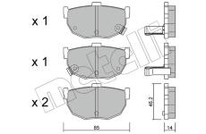 Sada brzdových destiček, kotoučová brzda METELLI 22-0362-0