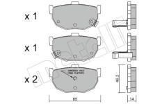 Sada brzdových destiček, kotoučová brzda METELLI 22-0362-1