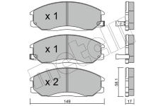 Sada brzdových destiček, kotoučová brzda METELLI 22-0364-0