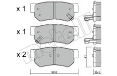 Sada brzdových destiček, kotoučová brzda METELLI 22-0365-0