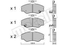 Sada brzdových destiček, kotoučová brzda METELLI 22-0366-0