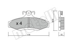 Sada brzdových destiček, kotoučová brzda METELLI 22-0369-0