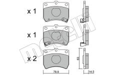 Sada brzdových destiček, kotoučová brzda METELLI 22-0370-0