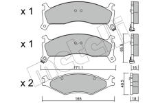 Sada brzdových platničiek kotúčovej brzdy METELLI 22-0375-0