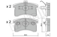 Sada brzdových destiček, kotoučová brzda METELLI 22-0378-0