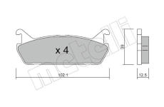 Sada brzdových destiček, kotoučová brzda METELLI 22-0390-0