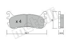Sada brzdových platničiek kotúčovej brzdy METELLI 22-0393-0
