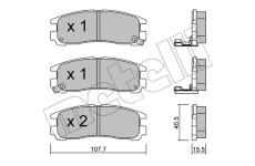 Sada brzdových destiček, kotoučová brzda METELLI 22-0398-0