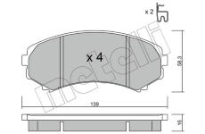 Sada brzdových destiček, kotoučová brzda METELLI 22-0399-0