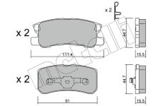 Sada brzdových destiček, kotoučová brzda METELLI 22-0400-0