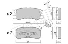 Sada brzdových destiček, kotoučová brzda METELLI 22-0400-1
