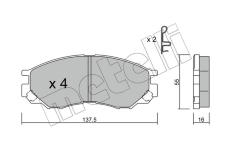 Sada brzdových destiček, kotoučová brzda METELLI 22-0401-0