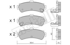 Sada brzdových destiček, kotoučová brzda METELLI 22-0403-0