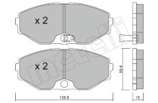 Sada brzdových destiček, kotoučová brzda METELLI 22-0405-0
