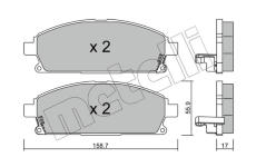 Sada brzdových destiček, kotoučová brzda METELLI 22-0406-1