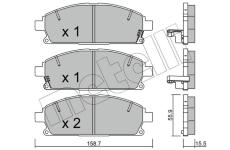 Sada brzdových destiček, kotoučová brzda METELLI 22-0406-2