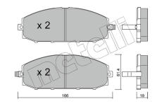 Sada brzdových destiček, kotoučová brzda METELLI 22-0407-0