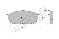 Sada brzdových destiček, kotoučová brzda METELLI 22-0409-0