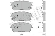 Sada brzdových platničiek kotúčovej brzdy METELLI 22-0415-0