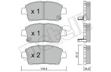 Sada brzdových destiček, kotoučová brzda METELLI 22-0423-0