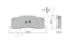 Sada brzdových destiček, kotoučová brzda METELLI 22-0426-0