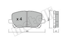 Sada brzdových destiček, kotoučová brzda METELLI 22-0427-0