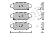 Sada brzdových destiček, kotoučová brzda METELLI 22-0428-0