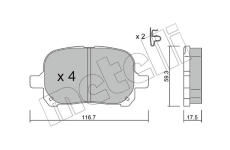 Sada brzdových destiček, kotoučová brzda METELLI 22-0429-0