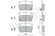 Sada brzdových destiček, kotoučová brzda METELLI 22-0431-0