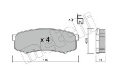 Sada brzdových destiček, kotoučová brzda METELLI 22-0432-0