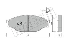 Sada brzdových destiček, kotoučová brzda METELLI 22-0433-0