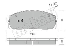 Sada brzdových destiček, kotoučová brzda METELLI 22-0434-0