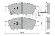 Sada brzdových destiček, kotoučová brzda METELLI 22-0437-0