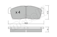 Sada brzdových destiček, kotoučová brzda METELLI 22-0439-0