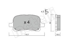 Sada brzdových destiček, kotoučová brzda METELLI 22-0442-0